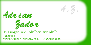 adrian zador business card